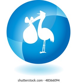 Stork web button isolated on a background