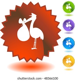 Stork web button isolated on a background