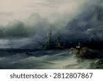 Storm (1857) - vector illustration