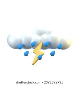 elemento de paquete de iconos de Ilustración 3D de tormenta