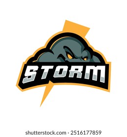 Storm athletic club vector logo concept isolated on white background. Modern sport team mascot badge design. 