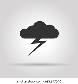 Storm Black flat style Icon. Isolated Object. Vector Illustration.