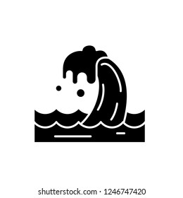 Storm black icon, vector sign on isolated background. Storm concept symbol, illustration 