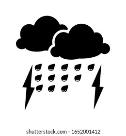 Storm black vector icon. Weather forecast. vector eps 10