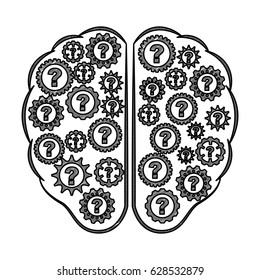 storm brain with question isolated icon