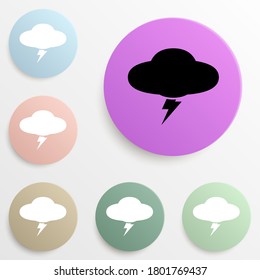 storm cloud badge color set. Simple glyph, flat vector of web icons for ui and ux, website or mobile application