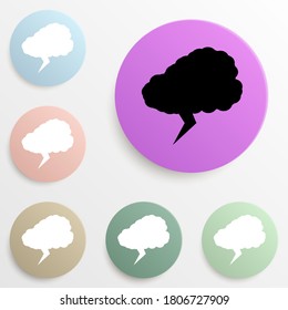 storm cloud badge color set. Simple glyph, flat vector of web icons for ui and ux, website or mobile application