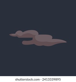 Storm cloud of colorful set. A crackling tempest comes alive in this vivid cartoon illustration. Gray clouds create a sense of awe. Vector illustration.