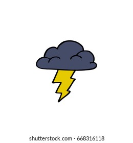 storm cloud doodle icon