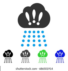 Storm Cloud flat vector icon. Colored storm cloud gray, black, blue, green icon variants. Flat icon style for web design.