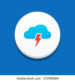 Storm Cloud Icon Blue Background