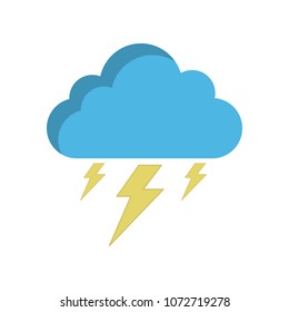 Storm cloud icon in flat style, isolated on white background. Rainstorm symbol for your web site design, logo, app