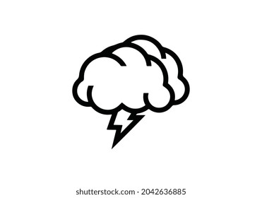 Storm cloud icon in flat style, isolated on white background. Rainstorm symbol for your web site design, logo, app