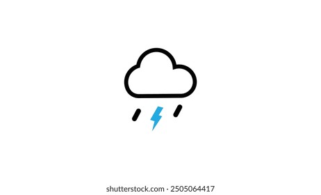Storm cloud icon in flat style, isolated on Transferred background.