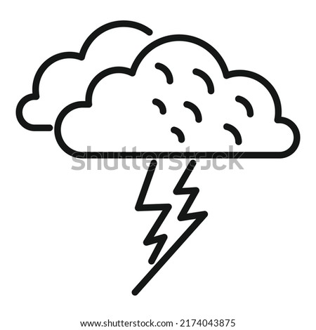 Storm cloud icon outline vector. Meteo rainy. Snow cold