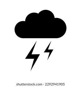 Storm cloud icon vector. Simple thunder sign for app and site..eps