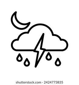 Storm Cloud icon, cloud, weather, icon, thunderstorm line icon, editable vector icon, pixel perfect, illustrator ai file