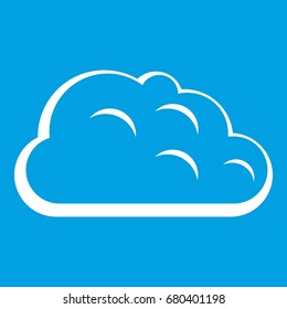 Storm cloud icon white isolated on blue background vector illustration