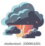 storm cloud illustration over white