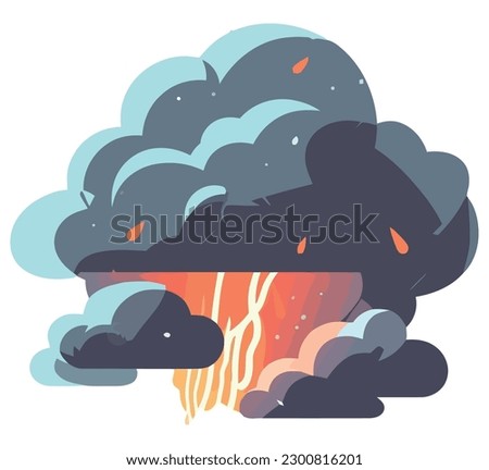 storm cloud illustration over white