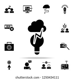 a storm cloud and a light bulb icon. Concentration icons universal set for web and mobile