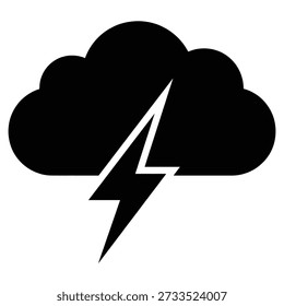 Storm cloud with lightning bolt, weather symbol, electricity, power, energy, danger, isolated vector