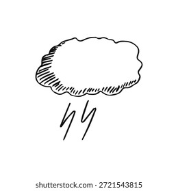 Sturmwolke mit Blitzskizze