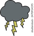 Storm Cloud with Lightning Strikes illustration