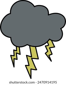 Sturmwolke mit Blitzschlag Illustration