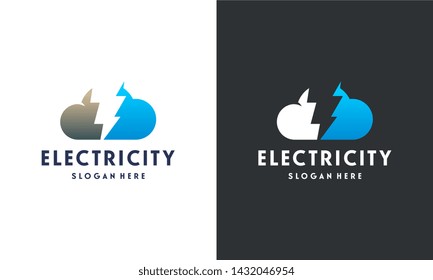 Storm Cloud logo designs concept vector, Cloud logo template, Electricity logo symbol
