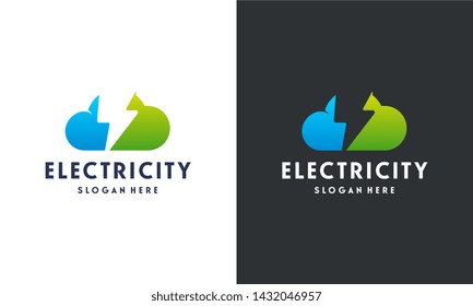 Storm Cloud logo designs concept vector, Cloud logo template, Electricity logo symbol
