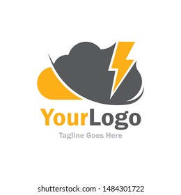 Storm cloud logo template. Storm cloud logo design for web. Simple design on white background.