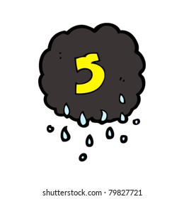 caricatura número cinco de la nube de tormenta