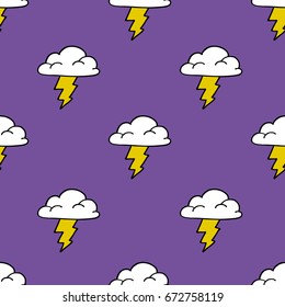 storm cloud seamless doodle pattern