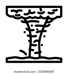 vetor de ícone de linha de desastre de furacão de espiral de nuvem de tempestade. sinal de desastre de furacão de espiral de nuvem.