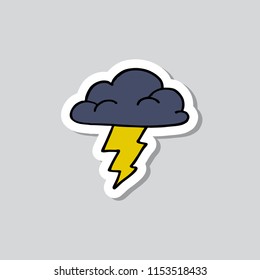 storm cloud sticker doodle icon