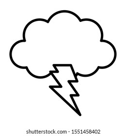 storm cloud thunderbolt weather design icon vector illustration thick line