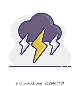Storm cloud vector icon. Rainstorm symbol. Meteorology sign. Graph symbol for travel, tourism and weather web site and apps design, logo, app, UI