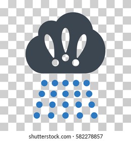 Storm Cloud vector pictogram. Illustration style is a flat iconic bicolor smooth blue symbol on a transparent background.