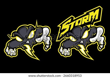 Storm Cloud Warrior Emblem for Gaming or Sports Logo
