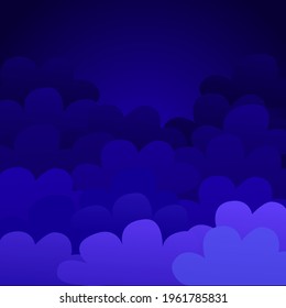Storm clouds with a gradient on a dark background. Vector illustration.