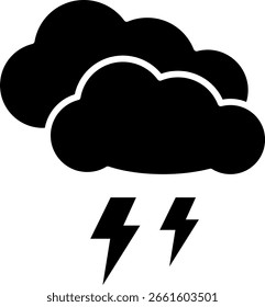 Storm Clouds with Lightning Bolts Icon