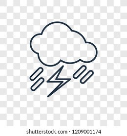 Storm concept vector linear icon isolated on transparent background, Storm concept transparency concept in outline style