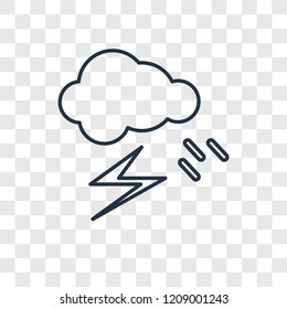 Storm concept vector linear icon isolated on transparent background, Storm concept transparency concept in outline style