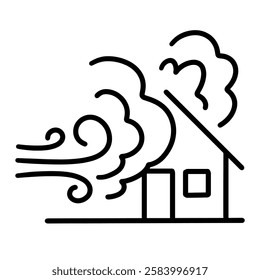 storm disaster icon illustration, black and white style, for emergency natural disaster
