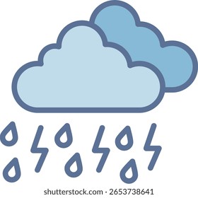 Storm Filled Blue Tone Icon