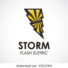 Storm of flash electric abstract vector and logo design or template danger energy business icon of company identity symbol concept