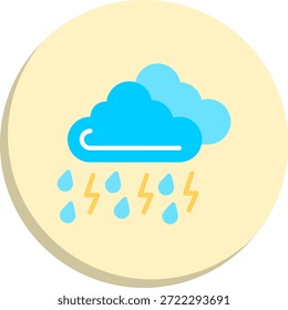 Icono de estilo de círculo plano de tormenta