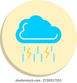 Storm Flat Circle Style Icon