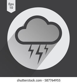 Storm Flat Icon. Simple Sign Of Weather. Vector Illustrated Symbol